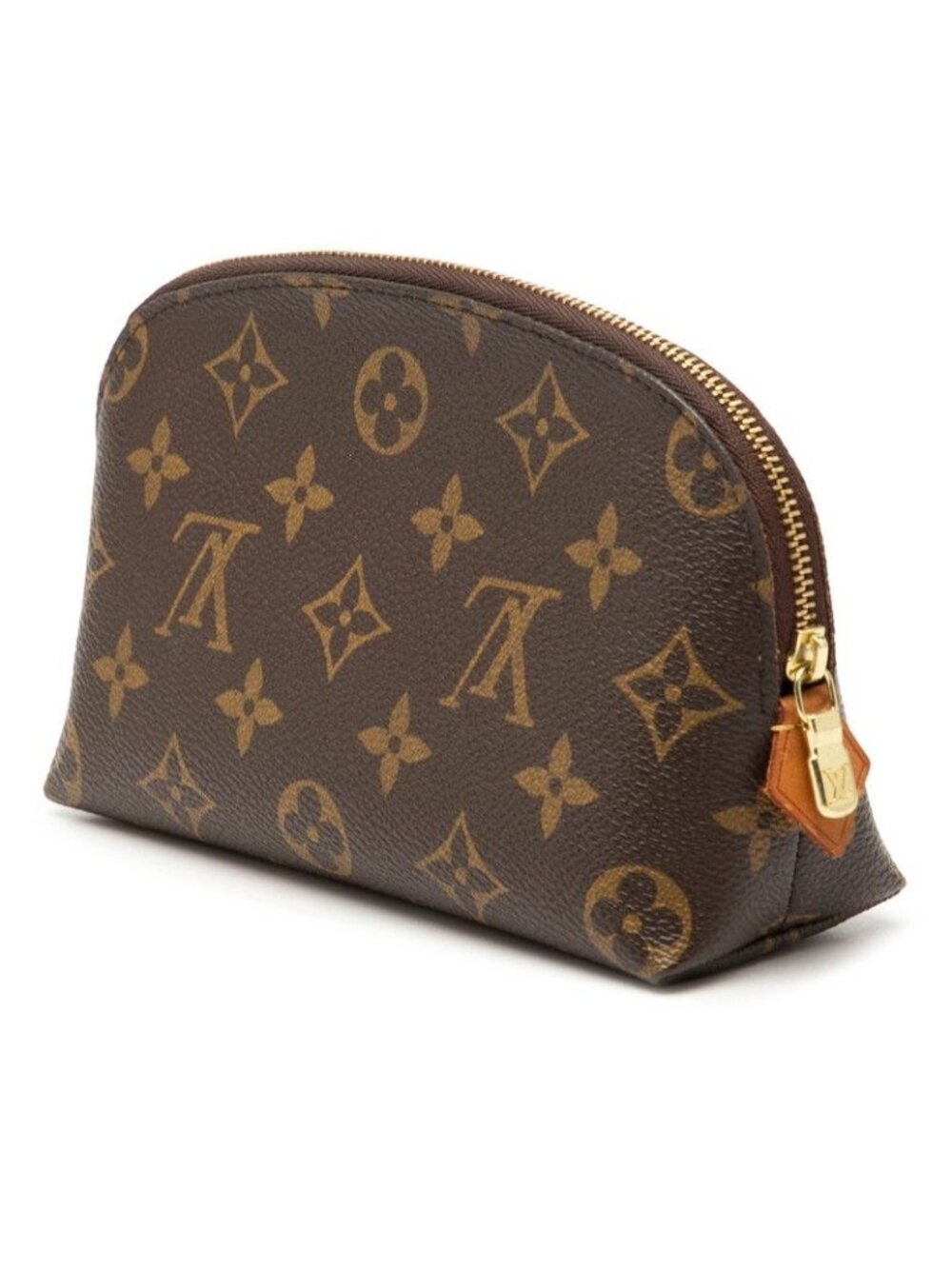 Louis Vuitton Monogram Pochette Cosmetic PM Pouch Brown Leather - Picture 2 of 7